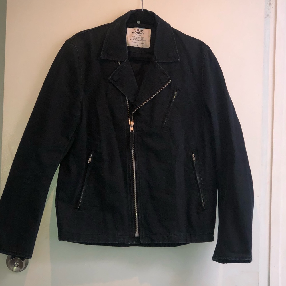 Mens Cheap Monday Black Biker Zipper Style Jacket